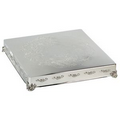 Silver Plated Square Cake Plateau/ Plate with Rose Pattern (22"x22")